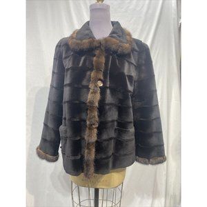 sheared mink jacket mahgonay mink tux cuffs reversible (34405)